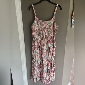 Old Navy Pink and Cream Patterned Mid Length Dress